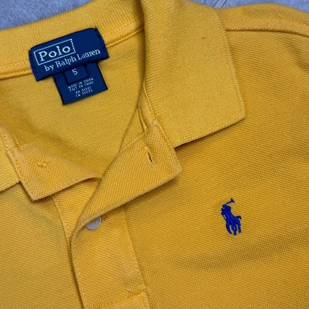 Ralph Lauren Kids Plaid and Yellow Button Down Shirts Fall Thanksgiving Boys 5